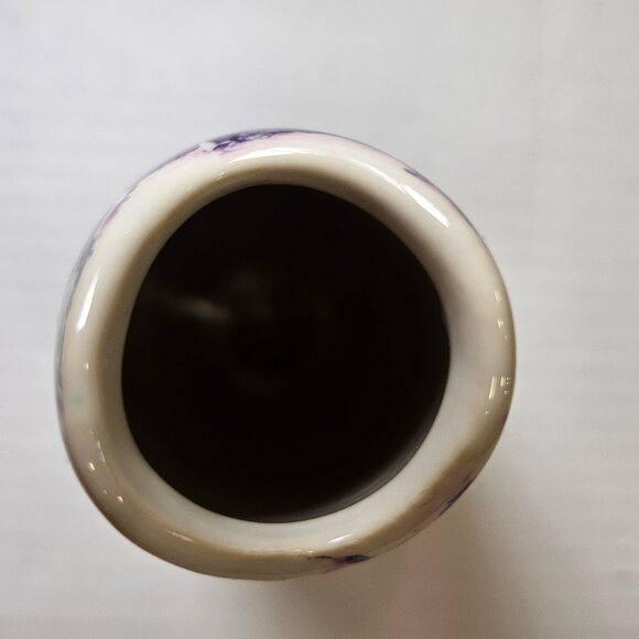 McCoy, Pottery, Cascade, Bud Vase, MCM, Purple, Green, White Lusterware 6' Tall - Picture 6 of 11